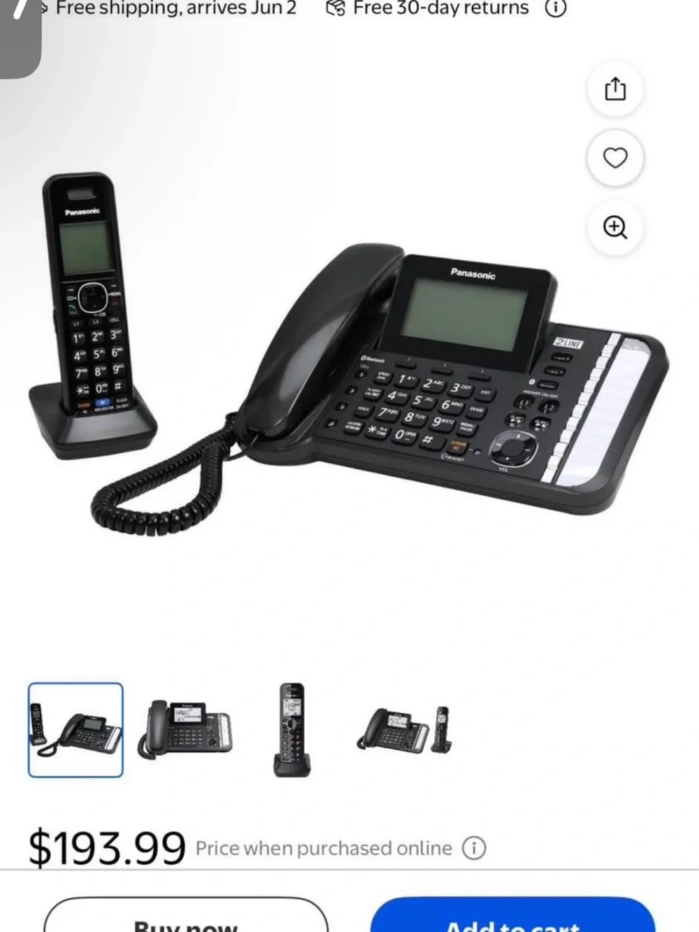 Panasonic Gray and Silver Corded Office Phone with Headset
